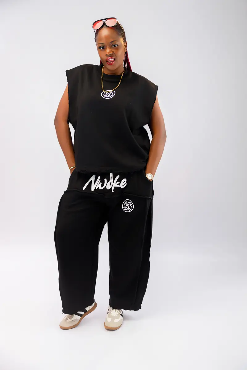 The Legodi set in Black, white print, front
