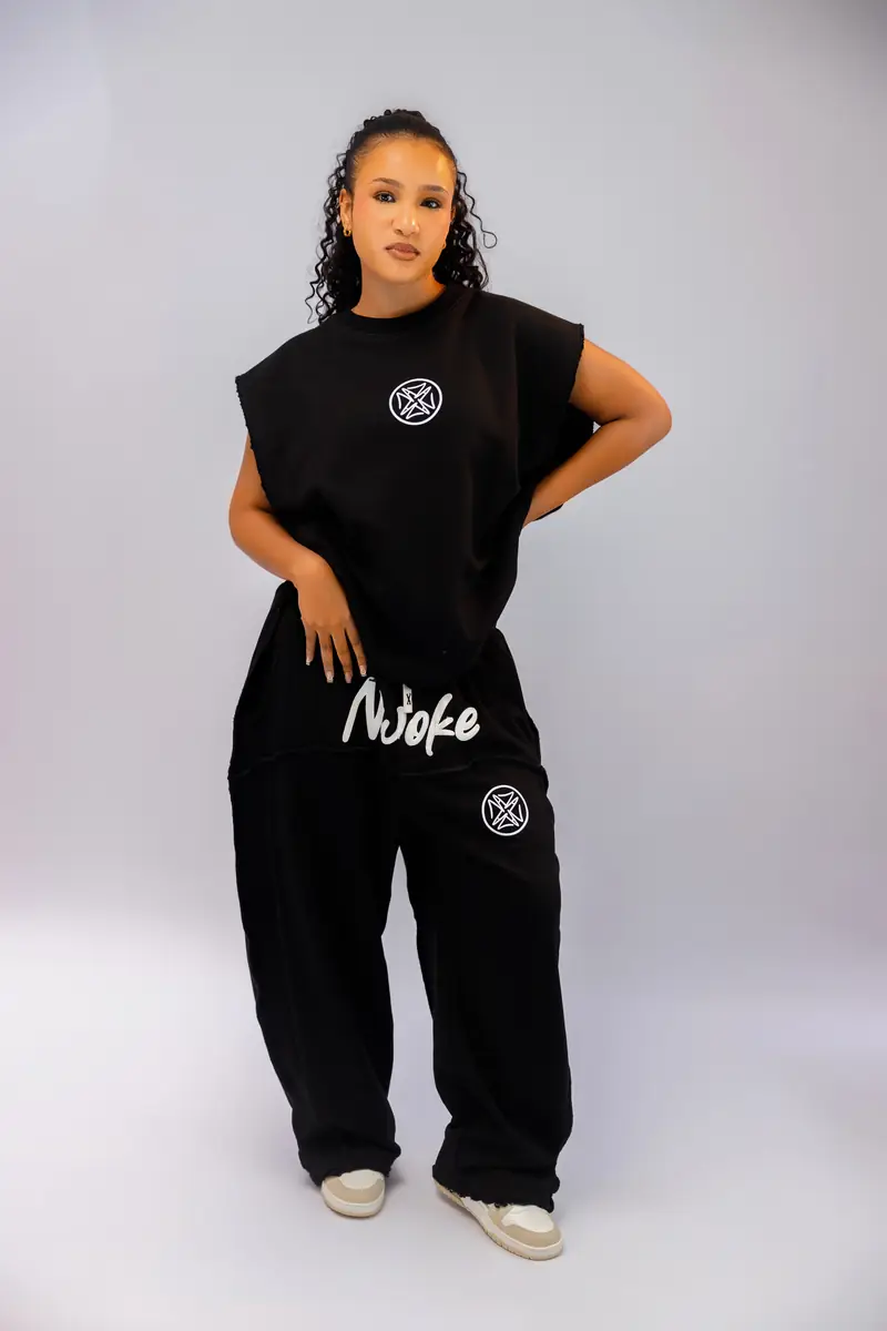 The Legodi set in Black, white print, front