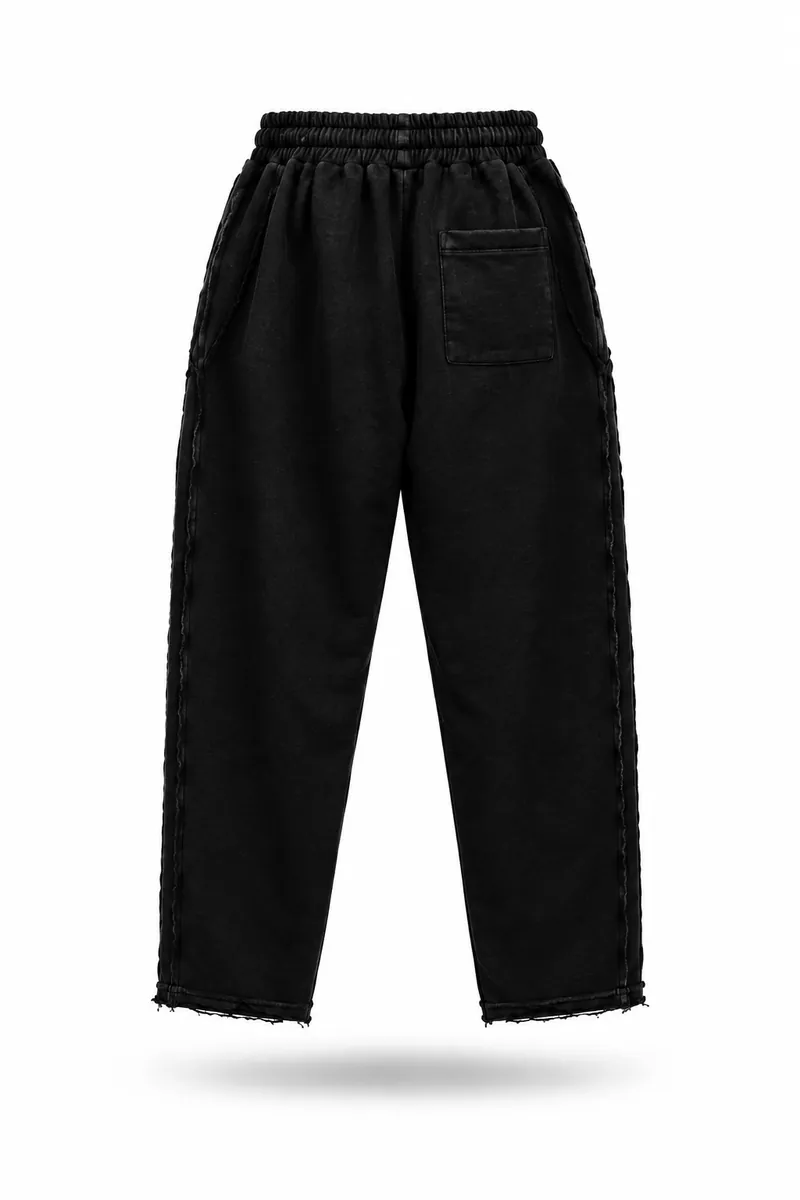 The Legodi trouser in Black, white print, back