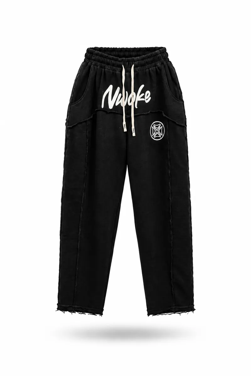 The Legodi trouser in Black, white print, front