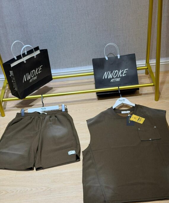 Brown Turkey Sleeveless Short Set