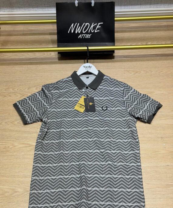Short sleeve Black & White patterned Polo