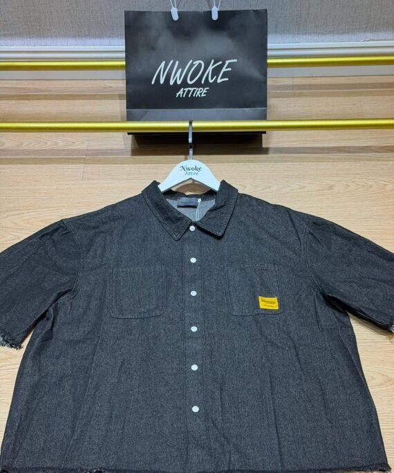 Exclusive Black Turkey Denim Crop Shirt