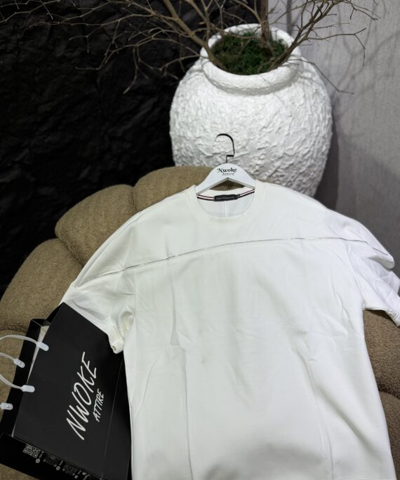 Classic White Short sleeve zip pattern Polo