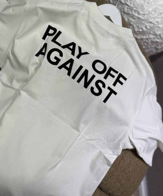 Classic White Short Sleeve Black Print Pattern Polo