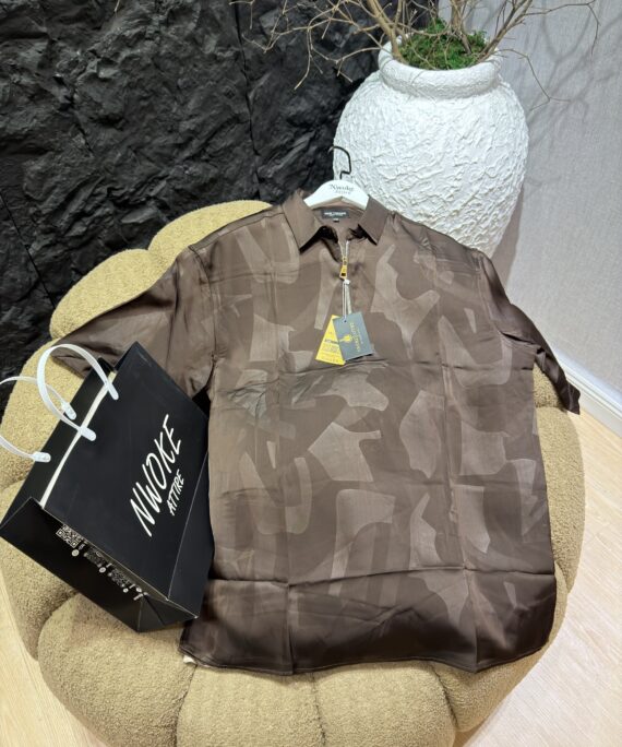 Exclusive Short Sleeve Brown shirt