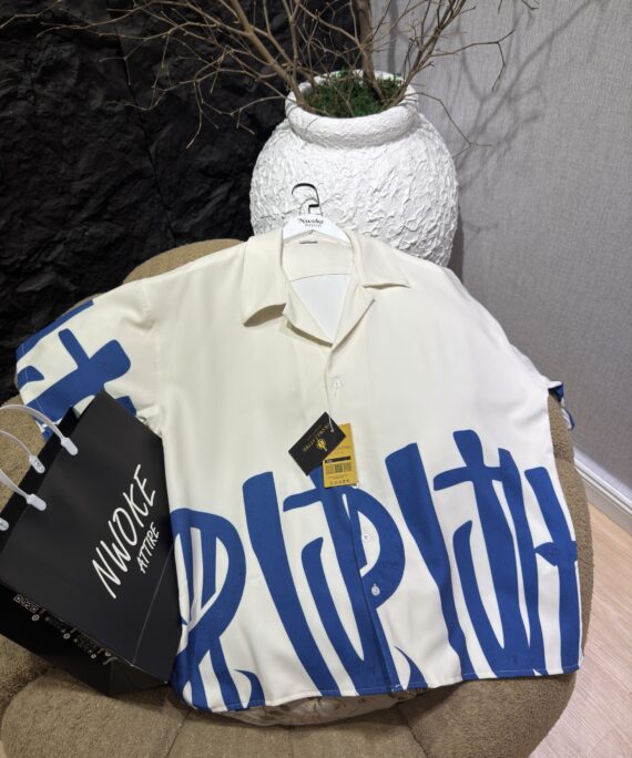 Bold Print Cuban Collar Shirt