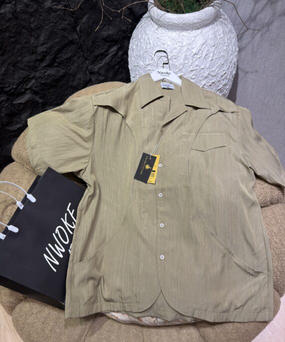 Premium short-sleeve Cuban collar shirt