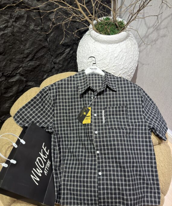 Mertra Black Checkered Shirt