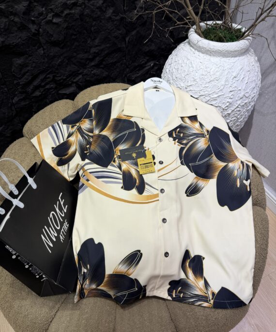 Obsidian Bloom Cuban Shirt