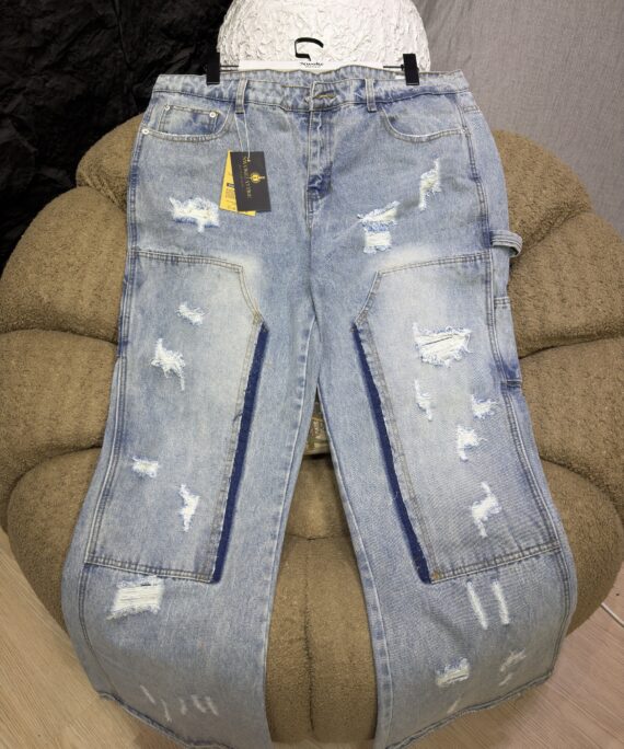 Knee Panel wide-leg Denim