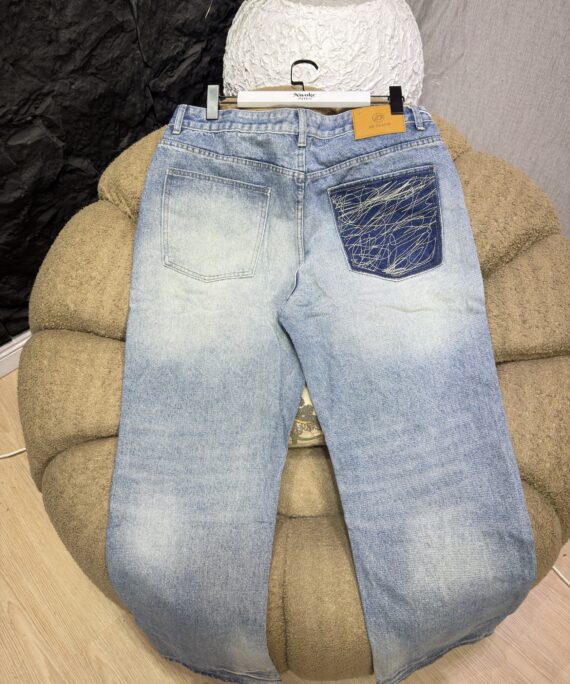 Scribed Pocket Straight-Cut Denim