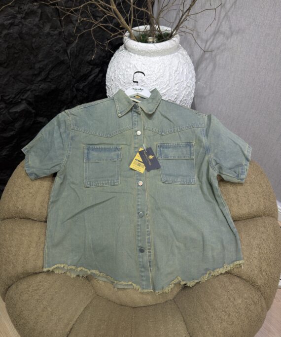 Raw-Edge Denim Shirts