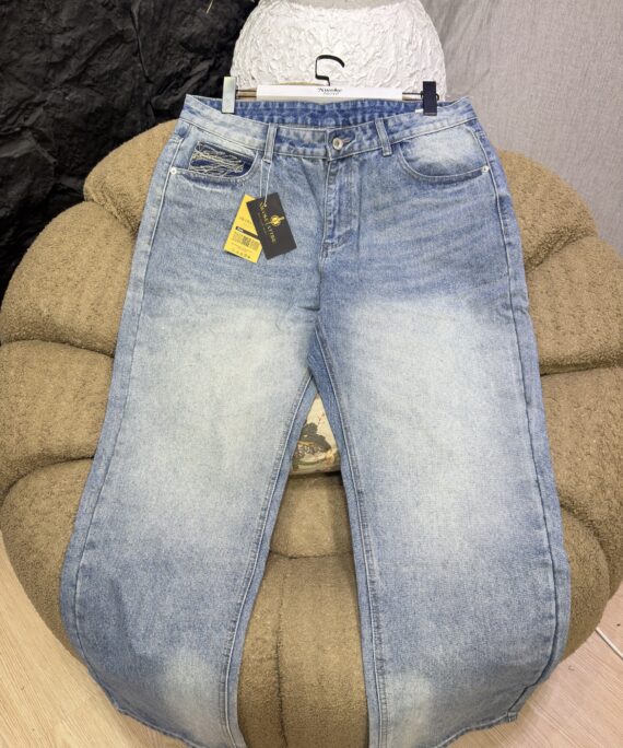 Scribed Pocket Straight-Cut Denim