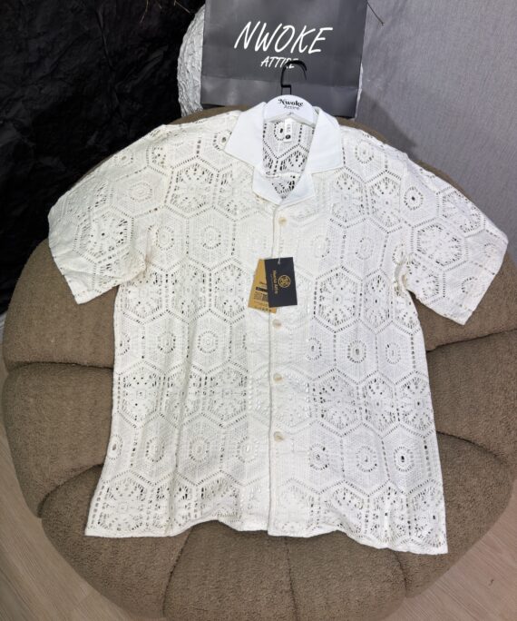 Contrast Crochet Sand Shirt