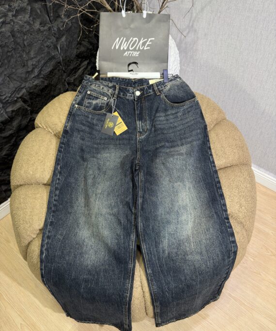 Smoky Blue Wide-Leg Denim